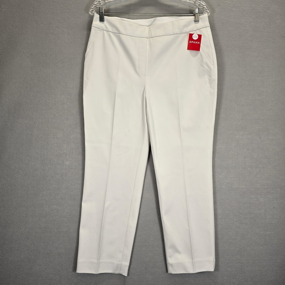 SPANX White Cropped Ankle Ponte Pants